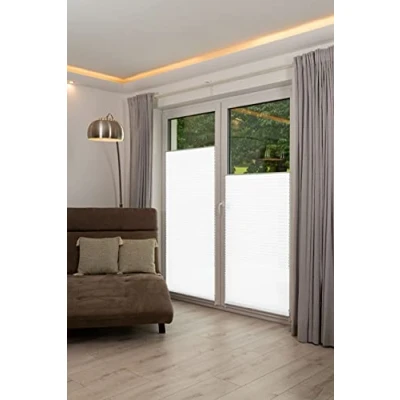 Bild av K home Klimfix flissé vit 45 x 210 cm (B L) ljusskydd + modernt krossat utseende