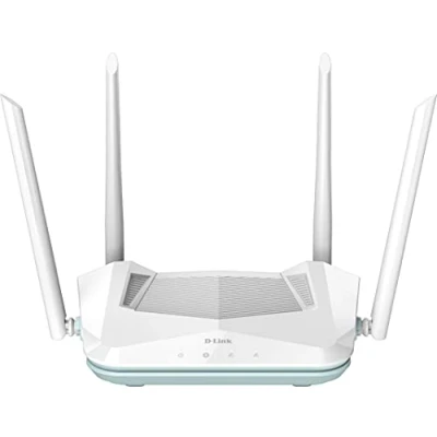 Bild av D Link R15 EAGLE PRO AI AX1500 Smart Router med nätverksoptimering, föräldrakontroll AI, Gigabit portar, MU MIMO, 1024 QAM, OFDMA, WPA3, Wi Fi Mesh. Kompatibel Alexa/Gooogle Assistant.