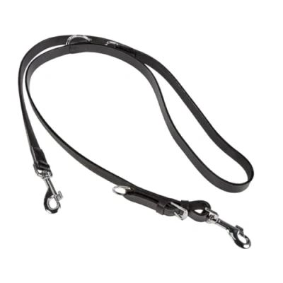 Bild av Trixie Active adjustable leash leather M L: 2.00 m/18 mm black