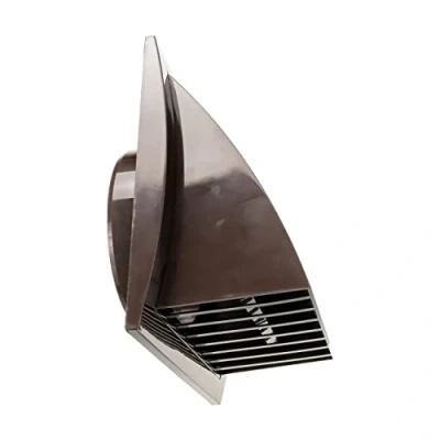 Bild av 150 mm / 6 tum avgashuvsventil med regnskydd, brun, inomhus och utomhusluftventilationsskydd, HVAC avgasventilationskanalskydd, avgaslock (6 tum, brun)