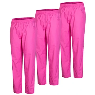 Bild av MISEMIYA Pack 3 st Sanitär PANTALON Unisex Uniform Medical Uniforms Arbetsmorgan, Fuchsia 21, 5XL