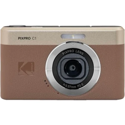 Bild av KODAK Pixpro C1 ultrakompakt digitalkamera 13 MP BSI CMOS, 4X Zoom, 2,8 tum LCD skärm, LED blixt Marron