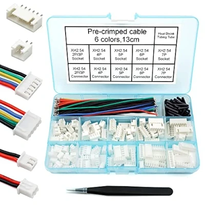 Bild av 2,54 mm XH anslutningsuttag kit med förkrympt kabeltråd 2/3/4/5/6/7 stifthölje JST adapterkabel hane och hona kompatibel kontakt (kontakt uttag)
