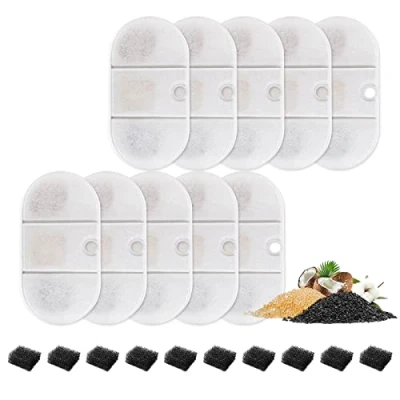 Bild av MyfatBOSS Cat Water Fountain Filter, 10 Pack Replacement Filter for Capsule 2.1L Ultra Quiet Pet Fountain, Dog Dispenser
