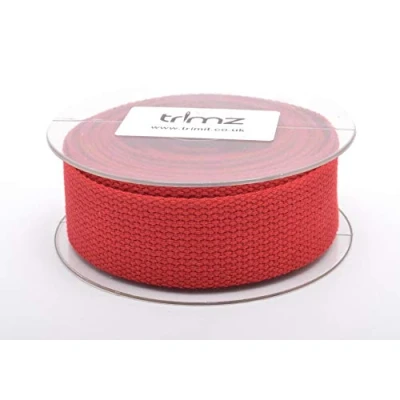 Bild av Trimz Bomull Heavy Duty Webbing, Mörkröd, 5 m x 30 mm