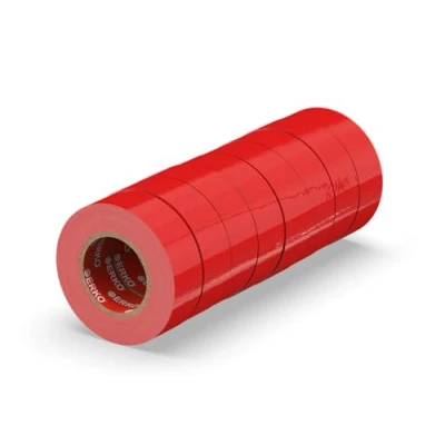 Bild av ERKO PVC isoleringstejp set röd 8 pack 19 mm x 20 m elektriska kablar reparation, mycket flexibel med stark självhäftande kraft, kemibeständig, polyvinylklorid