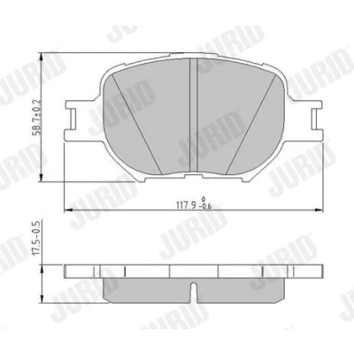 Bild av JURID 572517J Jeu de plaquettes frein non préparé pour indicateur d&#039;usure sans accessoires TOYOTA: Corolla IX 3/5 portes, Celica VII Coupe