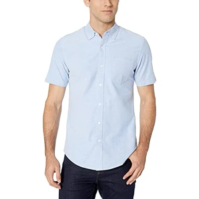 Bild av Amazon Essentials Herr Slim Fit kortärmad ficka Oxford skjorta, blå, X Large