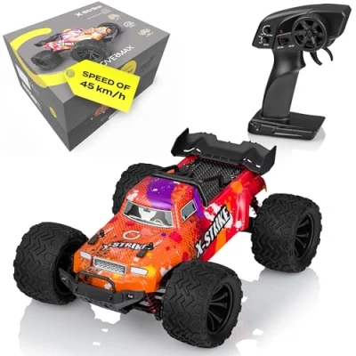 Bild av OVERMAX X Strike Fjärrstyrd RC Bil För Barn, Terrängfordon 1:16, Hastighet Upp Till 45 km/h, Räckvidd 100 M, Kör 4wd, 2 Batterier 1500 Mah