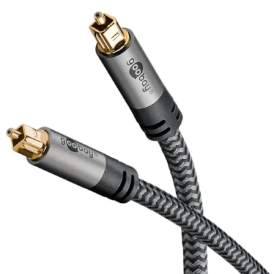 Bild av goobay 65306 Toslink optisk ljudkabel 3 m/kompatibel med soundbar, stereo, hemmabio, PS4, box/glasfiber/guldpläterad anslutning