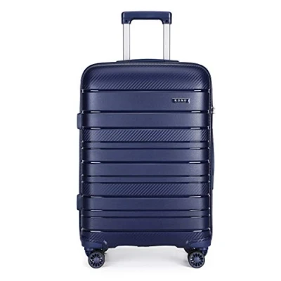 Bild av Kono Lättvikts 55 cm kabinresväska i polypropylen TSA lås 20&quot; Handbagage med 4 snurrhjul 40L (Marinblått)