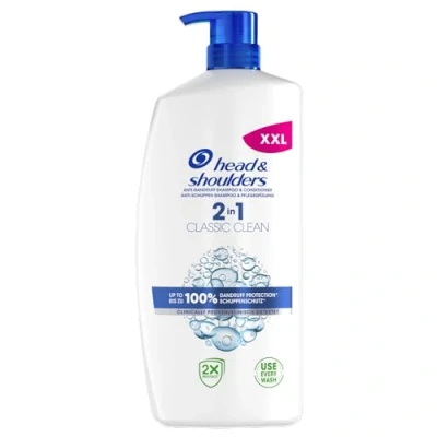 Bild av Head &amp; Shoulders Anti mjällschampo 2 i 1 Classic Clean 1, 800 ml pumpdispenser. Upp till 100% mjällskydd kliniskt testad. För alla hår och hårbottentyper. Daglig användning. Ren känsla