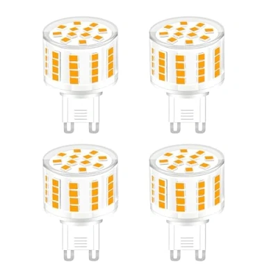 Bild av HUAMu G9 5 W LED glödlampor, inget flimmer, ingen dimbar, motsvarar 50 halogenlampor, 500 lm, 3000 K varm vit, AC220 240 V, energibesparande 360 strålvinkel, 4 pack (varm vit)