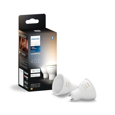 Bild av Philips Hue GU10 Smart Glödlampa, Varm Till Kallt, Avstämbart Vitt Ljus, 2 Pack, Bluetooth Kompatibel, Röststyrning Med Alexa, Apple Home Och Google Assistant