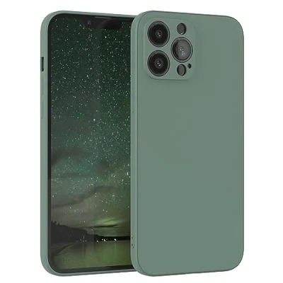 Bild av EAZY CASE Silikonfodral för iPhone 13 Pro Max Mjukt stötsäkert mobilskal skyddsfodral med kameraskydd Tunt Premium TPU Telefonstötfångare i Midnattsgrön