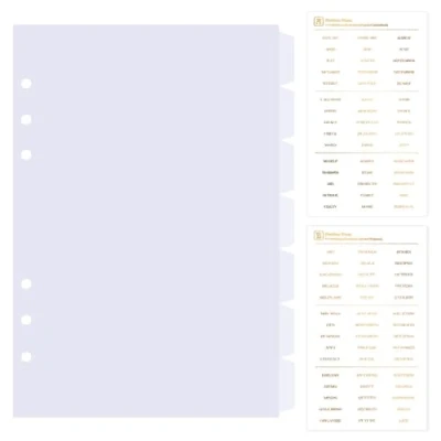 Bild av DY.2ten transparent mapp avdelare A5 6 hål 7 ark, plastmapp register index för ringbok, anteckningsbok, planerare (21 cm x 14,2 cm)