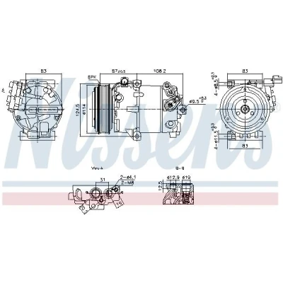 Bild av NISSENS 890897 Compresseur De Climatisation VS12 R 134a
