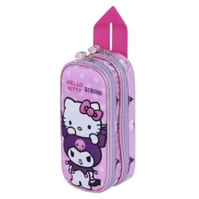 Bild av Karactermania Sanrio Hello Kitty Playful 3D dubbelt pennfodral, rosa, 22 x 10 cm, Rosa Kitty, En storlek, pennfodral