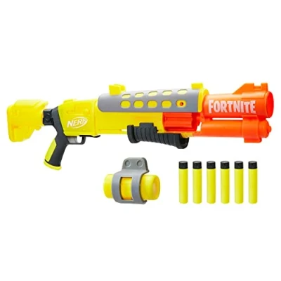 Bild av Nerf Fortnite Legendary TAC Blaster, Yellow Glow Wrap Design, 6 Dart Mega Drum, AccuStrike Darts, flerfärgad, en storlek