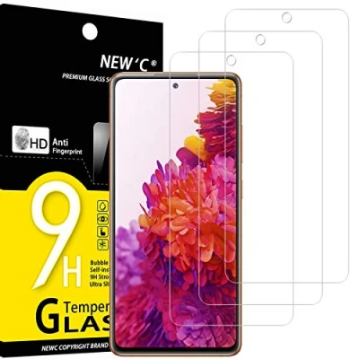 Bild av NEW&#039;C 3 Pack, skärmskydd i glas för Samsung Galaxy S20 FE, bubbelfri, 9H hårdhet, 0,33 mm ultratransparent, ultrabeständigt härdat