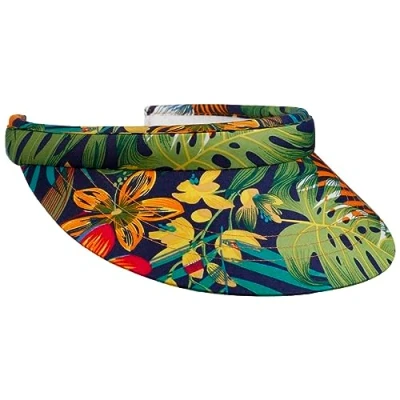 Bild av Lipodo Multicolour Flower Visir Damer sommarkeps dam med skärm sommar Vår One Size mörkblå