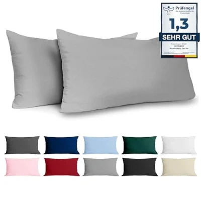 Bild av Dreamzie Kuddfodral 40x80 Renforcé Bomull (Set om 2) Kijivu Mpauko Tätt vävd med 57 trådar/cm² Kudde 40 x 80 cm Oeko Tex certifierad