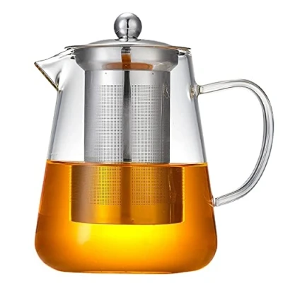 Bild av TAMUME Tekanna i glas med sil rostfritt stål och infusionsenhet fågelpip för tebryggare av blomma, te, grönt te varm ingefärsdryck, perfekt familjete teserviset (1 300 ml)