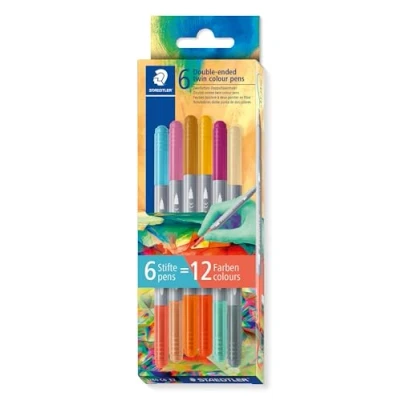 Bild av Staedtler Fibre tip pen 2tips twin color 6pc