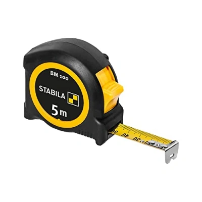 Bild av STABILA BM 100, 1000 skala BM100, 5 m (mm) fickbandsmått, svart/gul