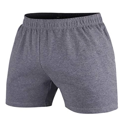 Bild av Herr Bodybuilding Gym Träna Shorts Sporter Kondition Terry Bomull Dunkelgrau X Large