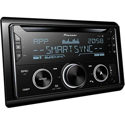Bild av Pioneer FH S720BT 2 DIN CD mottagare med Bluetooth, flerfärgad belysning, USB, Spotify, Smart Sync app och kompatibel Apple Android enheter.