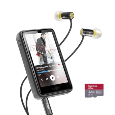 Bild av HiBy R1 HiFi MP3 spelare med Bluetooth 5.1 Hi Res ljudcertifierad DSD 256 Native Tidal Qobuz Player MSEB Tuning 3&quot; Touchscreen 32GB+ Yves hörlurar