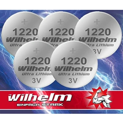 Bild av Wilhelm 5 x CR1220 CR 1220 3 V 40 mAh litiumknappbatteri Ø 12 2 mm DL1220