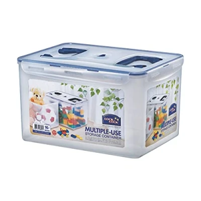 Bild av LocknLock PP CLASSIC förvaringslåda med lock och handtag 16 L, 361 x 274 212 mm 100% lufttät halvtransparent förvaringsbehållare för hushållsartiklar