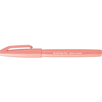 Bild av Pentel SES15C F2X Brush Sign Pen korallorange, fiberpenna, penselliknande spets, 1 styck