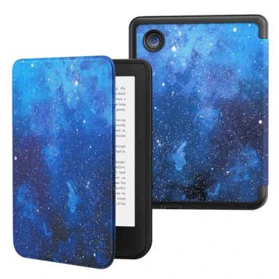 Bild av MoKo Fodral kompatibelt med Kobo Clara BW 2024/ Colour 2E 6 tum 2022, TPU tunt och lätt skal automatisk viloläge/aktivering smart skyddsfodral, nattstjärnblå