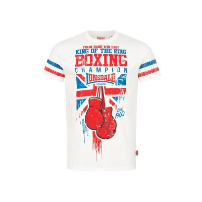 Bild av Lonsdale Normale Passform Crugmeer Tshirt med print, Storlek: Medium, White red blue