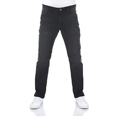 Bild av riverso herrjeans byxor RIVChris rak passform jeansbyxor bomull denim stretch svart blå grå w29 w30 w31 w32 w33 w34 w36 w38 w40, Mörkblå (D233), 33W / 34L