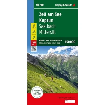 Bild av Zell am See Kaprun, Wander , Rad und Freizeitkarte 1:50.000, freytag &amp; berndt, WK 382: Saalbach Mittersill, mit APP, wasserfest reißfest