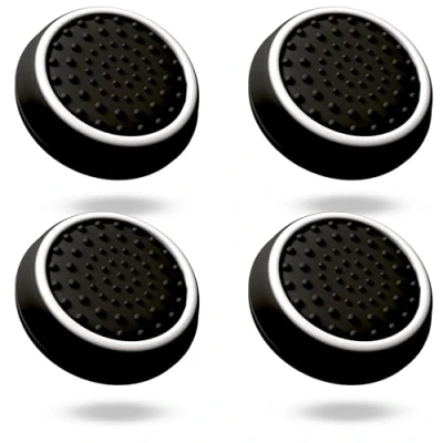 Bild av MatoSan® PS5 tillbehör silikonlock styrenhetsgrepp, PS4 pinnar, Xbox kontroll skydd ökad precision och hållbarhet styrenhetstillbehör (4 stycken SpaceSan Black)