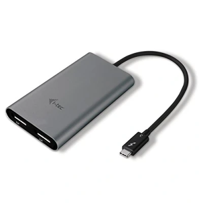 Bild av i tec Thunderbolt 3 Dual DisplayPort videoadapter (för MacOS och Windows bärbara datorer surfplattor, stöder 1 x 5K 60 Hz skärm/TV eller 2 4K skärm/TV)