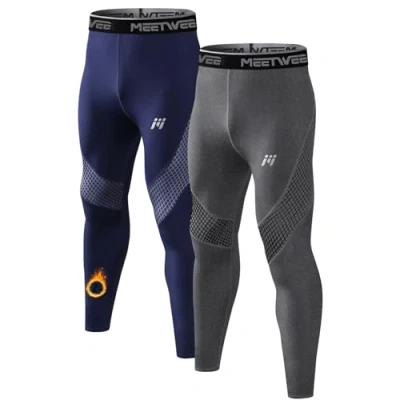 Bild av MEETWEE termiska underkläder för män Long Johns, leggings varma kompressionstights baslager botten sportbyxor byxor