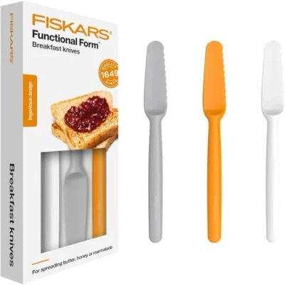 Bild av Fiskars frukostknivset, 3 st, plast, vit/orange/grå, Functional Form, 1016121