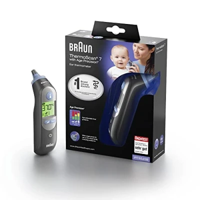Bild av Braun ThermoScan 7 svart örontermometer med åldersprecision