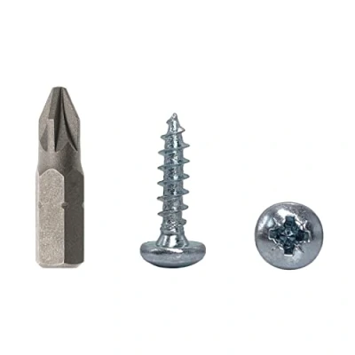 Bild av (Förpackning med 50 st) DIN 7981 Zinkpläterat stål 5,0 x 20 mm träskruvar, spånskivsskruvar pannhuvud, universell Pozi drivskruv, PZ helt gängad (50, mm)
