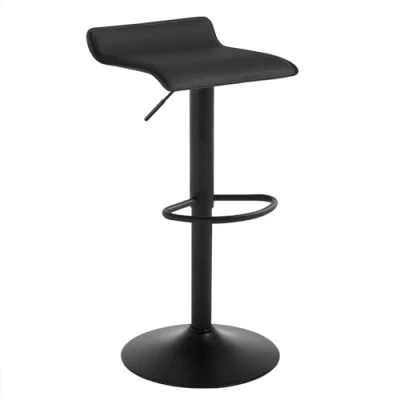 Bild av WOLTU barpall BH159sz 1 set med bänkpall bistropall designerpall, höj och sänkbar, vridbar, konstläderstål, svart