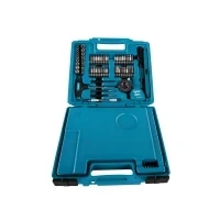 Bild av Makita Screwdriver, drill bit, socket and hole saw set försänkning, centrumborr 212 delar torx, phillips, pozidriv, hex, slot, square hexagonalt längd: 150 mm, 12.7 mm