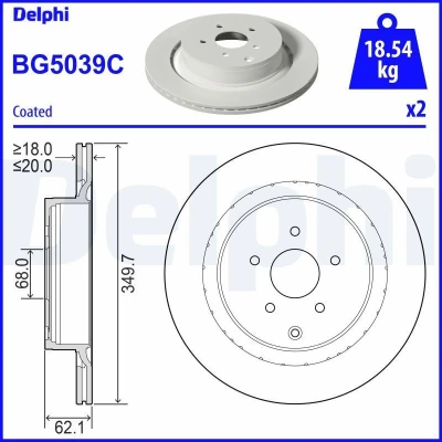 Bild av Bromsskiva DELPHI BG5039C
