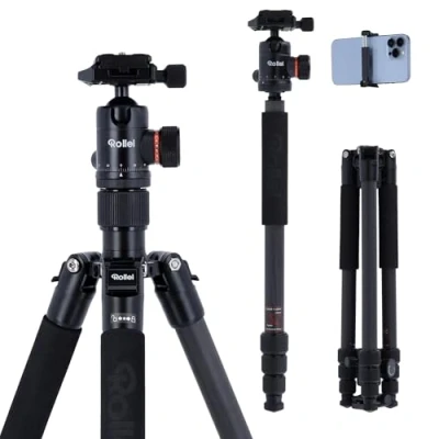 Bild av Rollei C5I svart lätt fotostativ karbon resestativ Macro Monopod Arca Swiss
