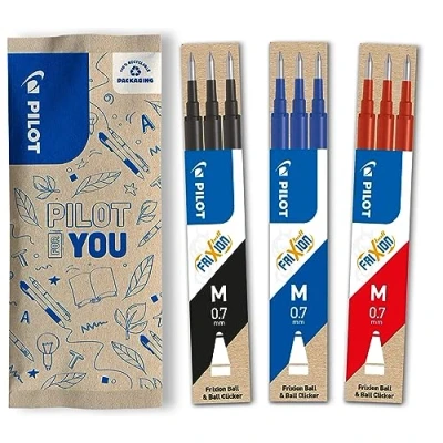 Bild av Pilot Frixion bläckrullare 0,7, reservminor, 9 pack Blau/Schwarz/Rot